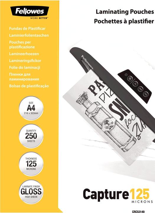Immagine prodotto Fellowes Catturare 125 (A4, 250 Pezzo/i, 125 µm)