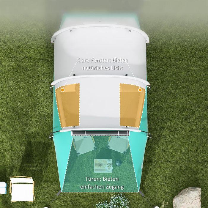 Produktbild Swisshandel24 Tunnelzelt Campingzelt 5 Personen Familienzelt 2 Räume Tragetasche 3000mm Gruppenzelt Grün (Tunnelzelt, 5 Personen)