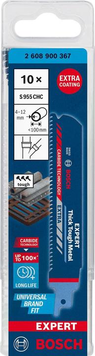 Produktbild Bosch Professional Zubehör EXPERT ‘Thick Tough Metal’ S 955 CHC Säbelsägeblatt, 10 Stück