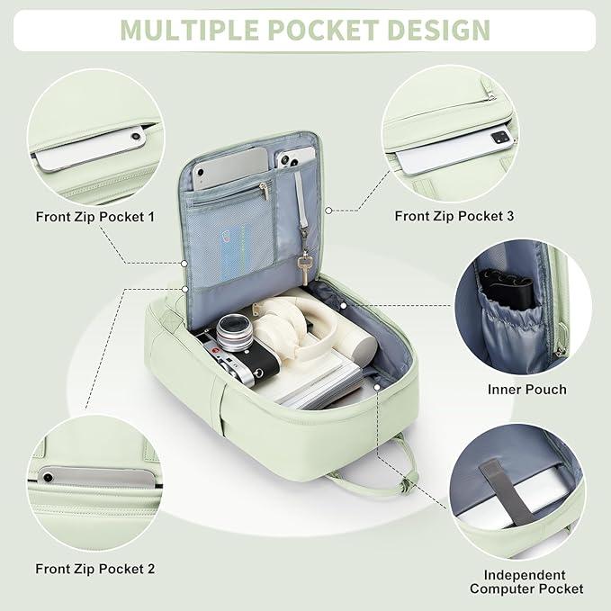 Produktbild Only-Bags.Store Solide Farbe Computer Laptop-Rucksack, einfache Preppy-Stil Schultasche, lässig Nylon Reise Sport