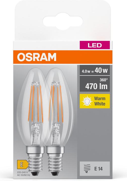 Actual product image Osram LED lamp (E14, 4 W, 470 lm, 2 x, E)