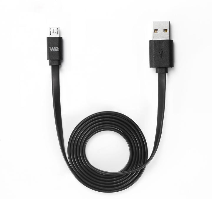 WE Piastra C ble USB/micro USB 1m noir - reversibile (1 m, USB 2.0)