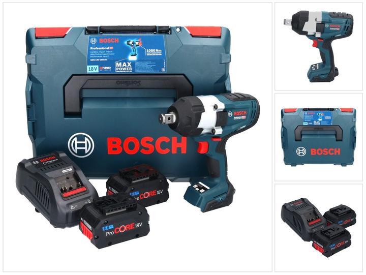 Produktbild Bosch Professional Akku-Drehschlagschrauber GDS 18V-1050 H, 2 Akku ProCORE18V 5.5Ah, Ladg., L-BOXX (Akkubetrieb)