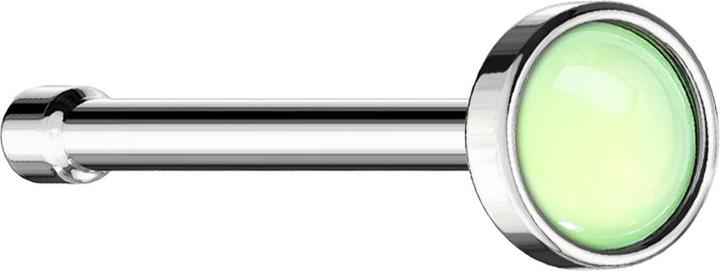 Image du produit Star Piercing Nasenstecker gerade silber mit Epoxidstein grün (sans laiton, Acier chirurgical 316L)