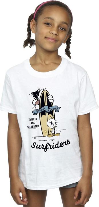 Actual product image Looney Tunes Girls Tweety And Sylvester Perfect Waves Cotton T-Shirt (116)