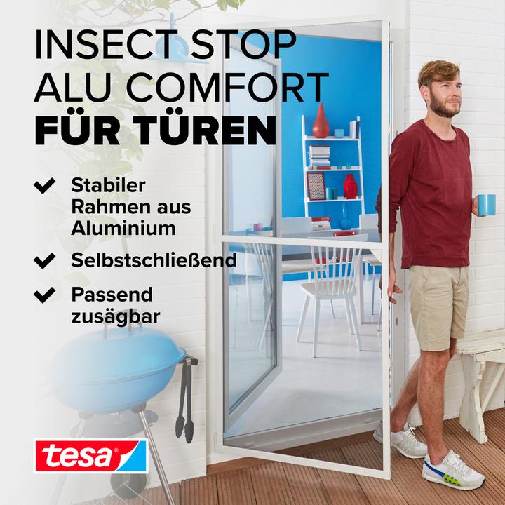 Image du produit tesa Moustiquaire Alu COMFORT pour portes, Moustiquaires (100 x 220 cm)