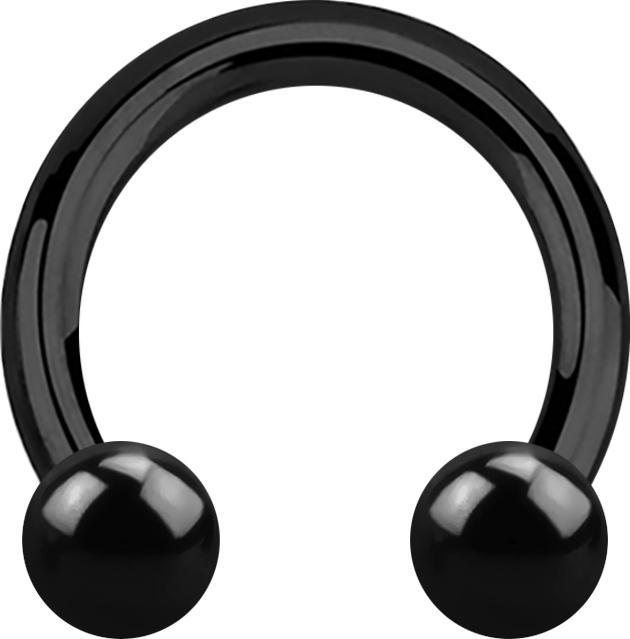 Produktbild Star Piercing Circular Barbell Innengewinde schwarz mit zwei Kugeln (Titan G23, ohne Messing)