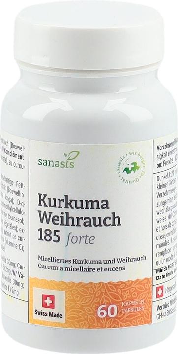 Produktbild Sanasis Kurkuma Weihrauch 185 forte ohne Polysorbat Kaps (60 Stück, Kapseln, 63 g)