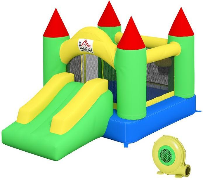 Actual product image Swisshandel24 Inflatable bouncy castle, slide trampoline safety net 3-10 years Oxford 300x180x160cm