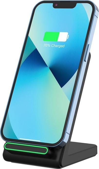 Actual product image Apfelkiste Qi Wireless Charger Induktionsladegerät Ladestation - Schwarz (15W) (15 W)