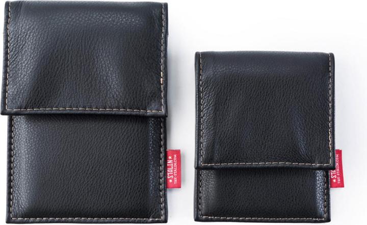 Stalin PhoneBag Echtleder Small schwarz mit dunkelgrauen Nähten (Universal)