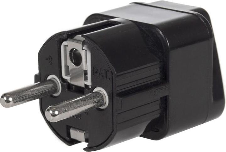 Actual product image Maclean MCE155 - Adapter socket UK, EU plug, universal, black