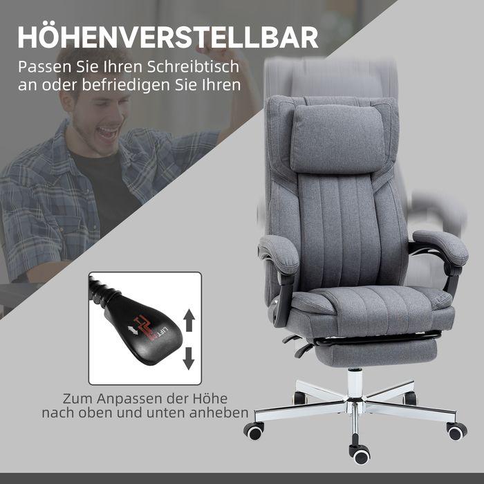 Image du produit Swisshandel24 Siège de bureau avec 5 modes de massage, ergonomique, avec fonction inclinable, repose-pieds