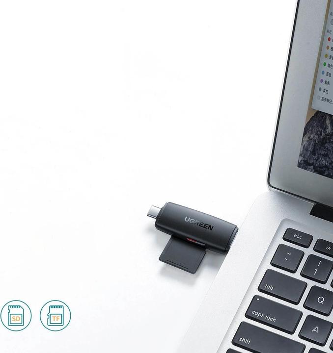 Produktbild Ugreen CM304 USB + USB-C Adapter Card Reader SD + microSD (black) (USB-C)