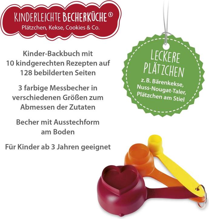 Immagine prodotto Kinderleichte Becherküche - Plätzchen, Kekse, Cookies & Co (Tedesco, Birgit Wenz, 2017)