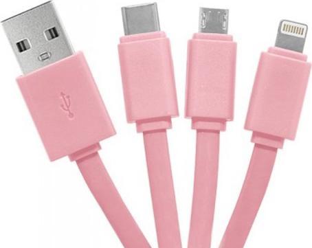 Actual product image Yello koko USB-A/micro-USB and USB-C and Lightning cable (0.15 m, USB 3.1)