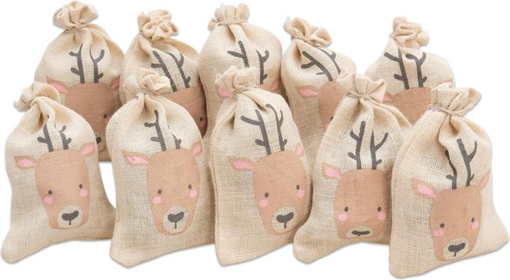 Produktbild Folia 10 Nikolausbeutel Rentier klein (Geschenktüte, 10 x)