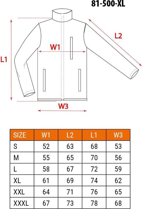 Nährwerte und Zutaten Neo Fleecejacke XL Grösse (81-500-XL) (XL)