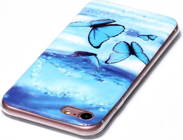 Actual product image Cover-Discount iPhone SE / 8 / 7 - Fluorescent Silicone Rubber Case Butterfly (Apple iPhone 7, Apple iPhone 8, Apple iPhone SE (2nd Gen))