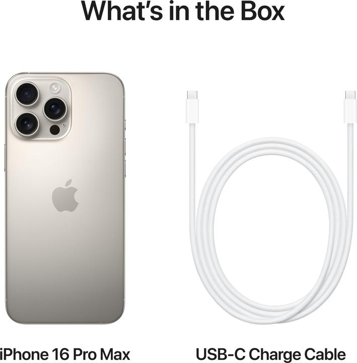 Produktbild Apple iPhone 16 Pro Max (256 GB, Natural Titanium, 6.90", SIM + eSIM, 48 Mpx, 5G)