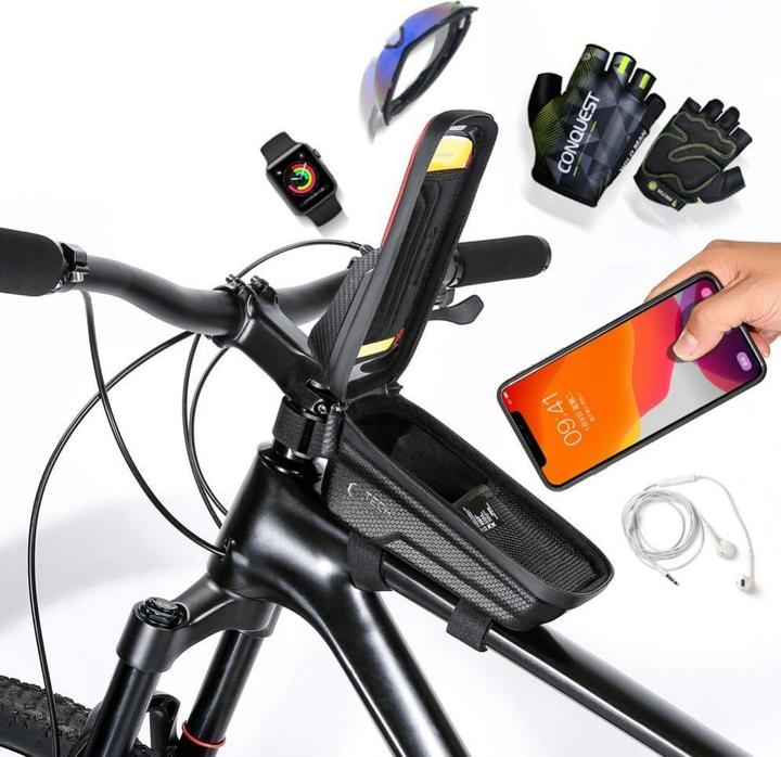 Actual product image Tech-Protect V2 bicycle bag with space for a 1l phone - black