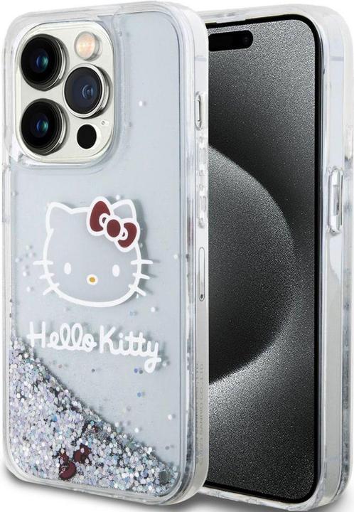 Hello Kitty Custodia con logo testa Liquid Glitter Electroplating per iPhone 13 Pro Trasparente (Apple iPhone 13 Pro)