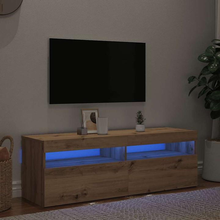 Image du produit VidaXL TV Schrank Lowboard Fernsehschrank Fernsehtisch mit LED Artisan-Eiche (120 x 35 x 40 cm)