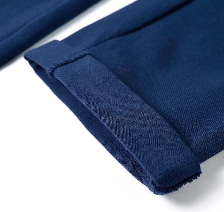 Actual product image VidaXL Children's trousers with drawstring navy blue 140,Material: 95 (140)