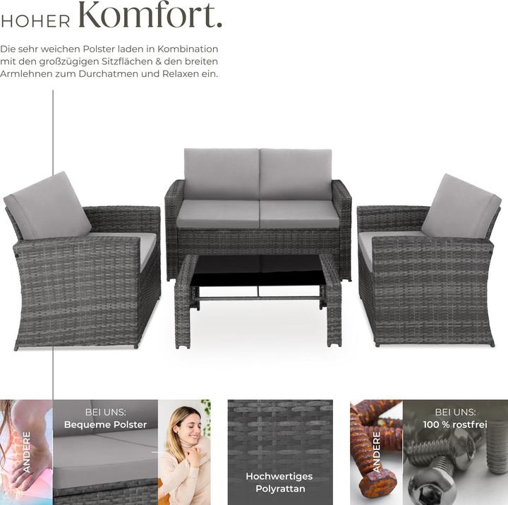 Actual product image tectake Rattan lounge Jesolo (89 cm)