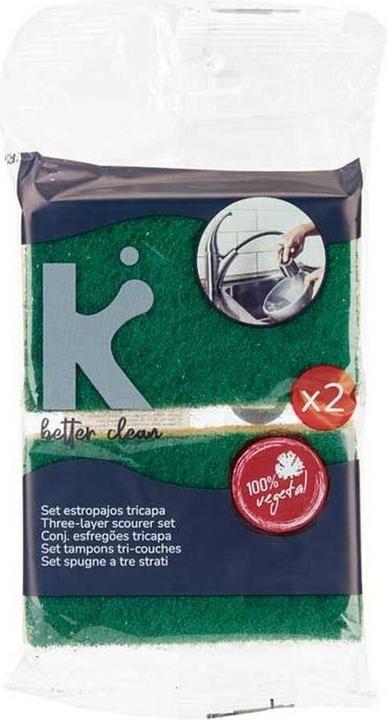 Produktbild Natec Scheuerschwämme-Set Gelb grün Cellulose Abrasive Faser 10,5 X 6,7 X 2,5 cm (2 Stk.)