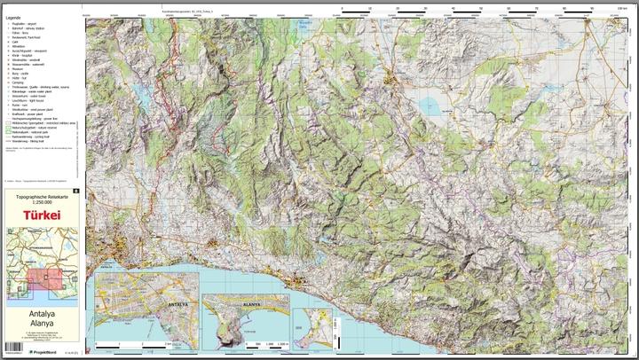 Image du produit Antalya - Alanya - Carte topographique 1:250.000 Turquie (feuille 8)
