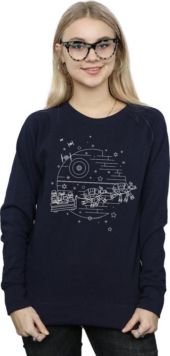 Actual product image Star Wars Womens/Ladies Death Star Sleigh Sweatshirt (M)