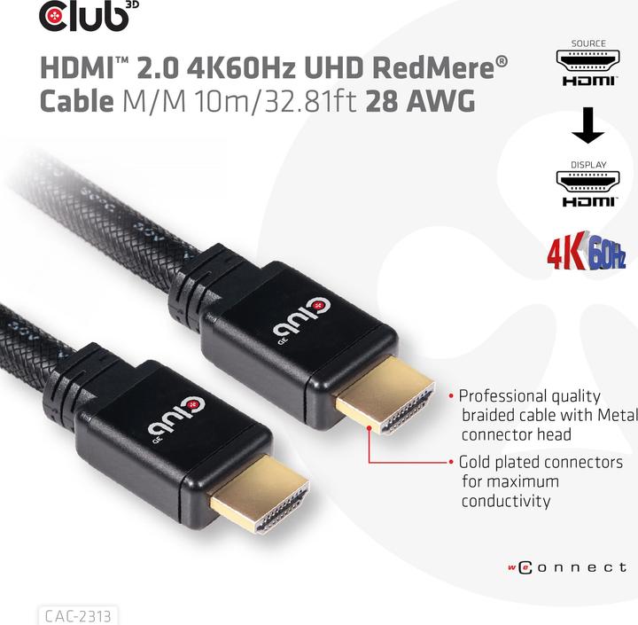 Actual product image Club 3D HDMI (Typ A) — HDMI (Typ A) (10 m, HDMI)