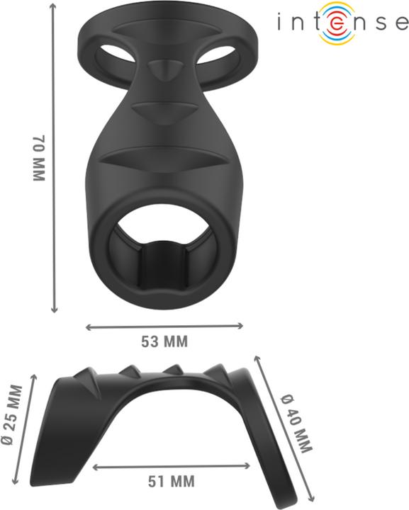 Actual product image Intense Theo Doppelter Penisring Aus Silikon Schwarz Modell 3 (11 cm)