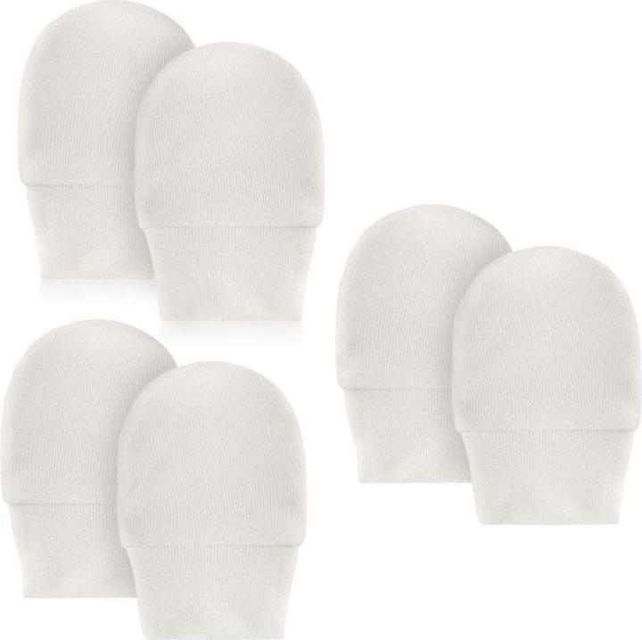 La Loona LaLoona Babyhandschuhe & Babyfäustlinge Kratzfäustlinge 3 Paar Baby - Weiss (One Size)