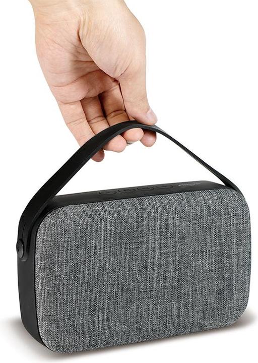 Produktbild LogiLink Typhoon Speaker, portable, Xlarge, BT 4.2, fabric covering, blacksilver (4 h, Batteriebetrieb)
