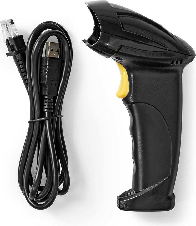 Actual product image Nedis Barcodescanner | Laser | Wired | 1D Linear | Power supply via USB | USB2.0 (1D barcodes)