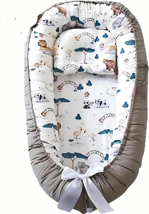 Milkii Nid douillet pour bébé avec coussin amovible, Zoo