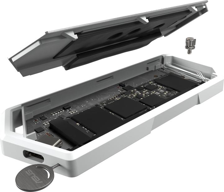 Actual product image ASUS Go USB ROG Strix Arion White M2 SSD enclosure with Aura (M.2)