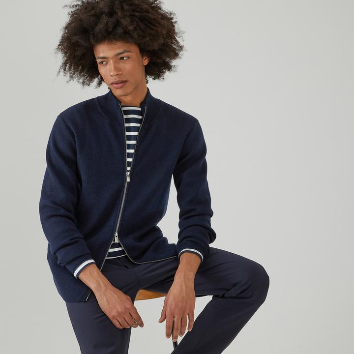 Image du produit La Redoute Collections Cardigan zippé Signature en laine mérinos (XXL)