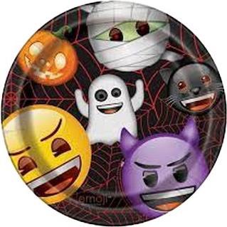 Actual product image Unique Party Emoji plate Halloween 8-pack paper (8 x)