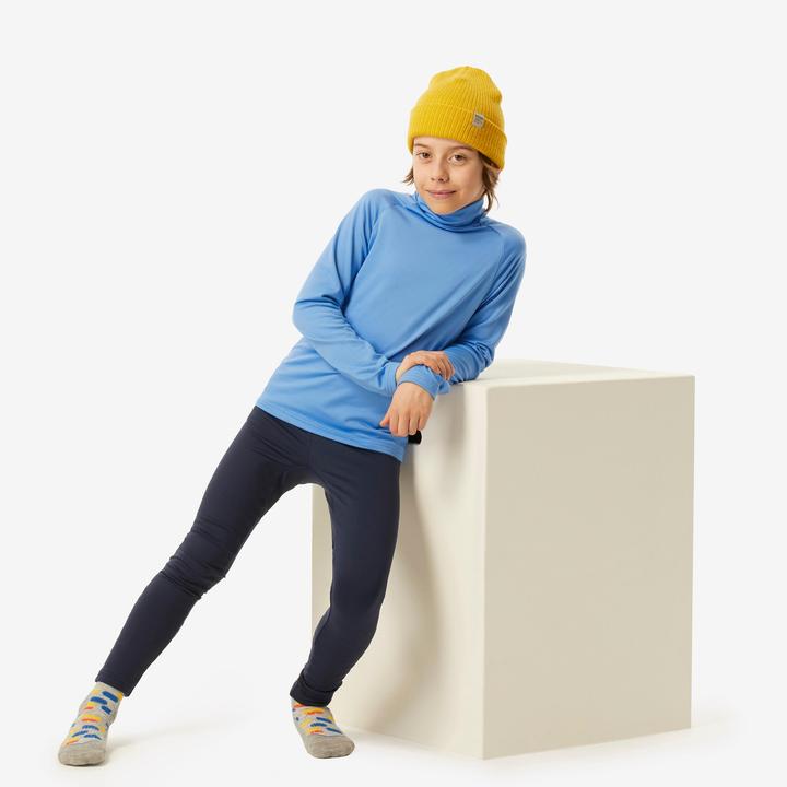 Produktbild Wedze Skiunterwäsche Funktionsshirt Kinder hoher Kragen - BL 500 blau (116)