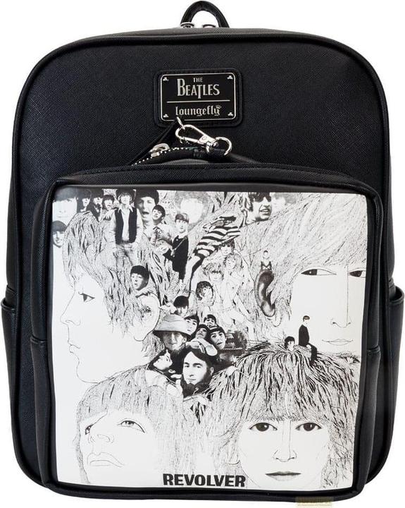Actual product image Loungefly The Beatles by Mini Backpack Revolver Album with Record Pouch