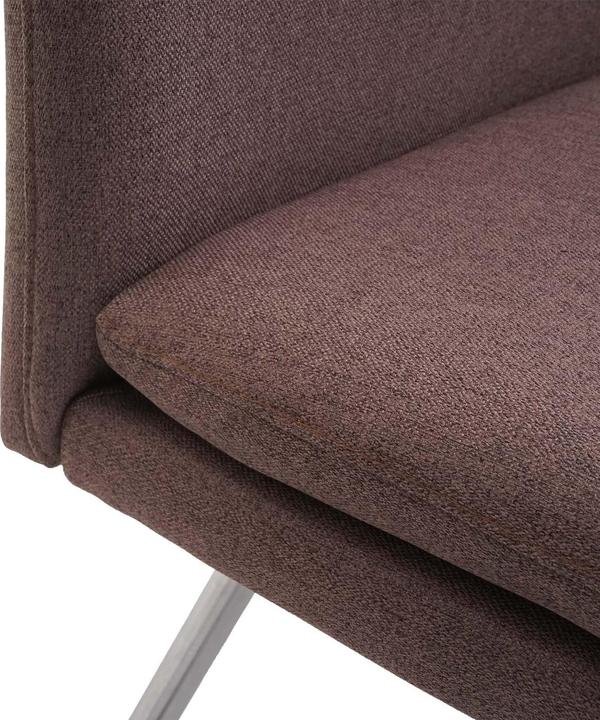 Actual product image Mendler Bench, Dining Room Bench Upholstered Bench, Backrest Fabric/Textile Stainless Steel Brushed - brown (160 cm)
