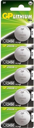 Actual product image GP Batteries Button cell Lithium CR2450, 5 pcs. (5 pcs., CR2450, 610 mAh)