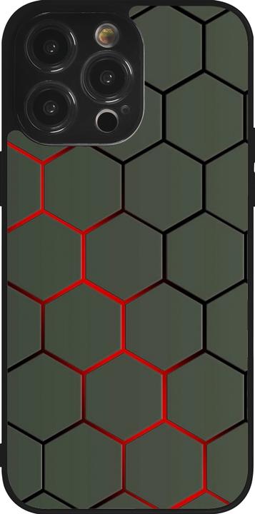 Produktbild PhoneLook Hülle Silikon schwarz Geometric Line red (Apple iPhone 14 Pro Max)