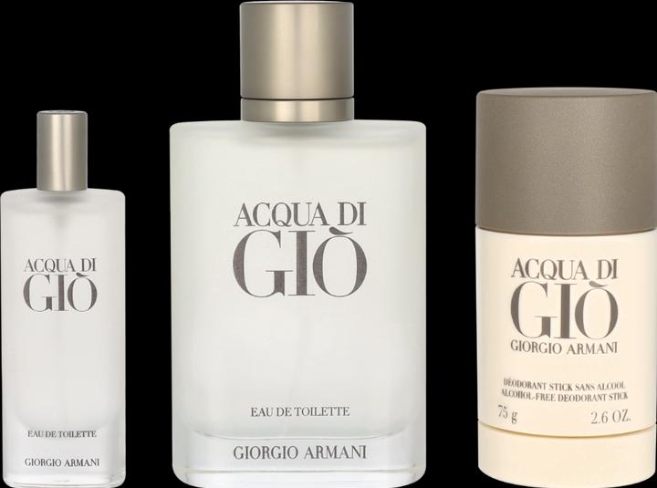 Actual product image Giorgio Armani Acqua di Giò Homme Set Eau de Toilette 100ml + Deodorant Stick 75ml + Travel Size 15ml (Fragrance set)