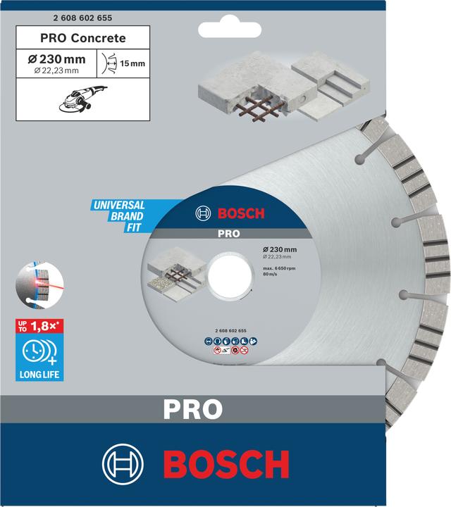 Produktbild Bosch Professional Zubehör PRO Concrete Diamanttrennscheibe, 230 x 22,23 mm
