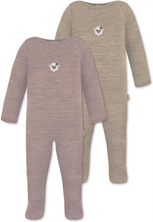 Normani 2er Pack MERINO Baby Merino Strampler „Levin" - 9413