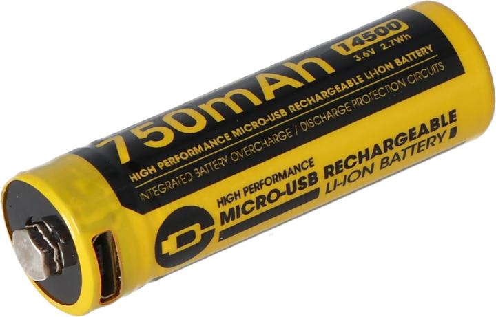 Actual product image Nitecore Li-Ion battery type 14500 - 750mAh - NL1475R